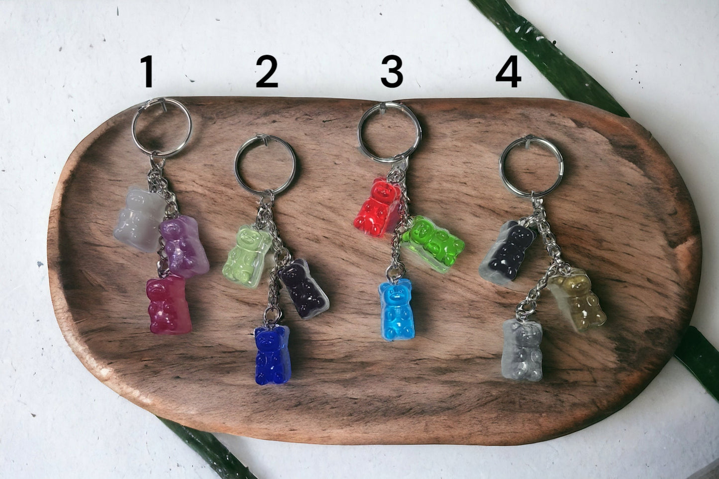 Gummy Bear Resin Keychain Charm Set
