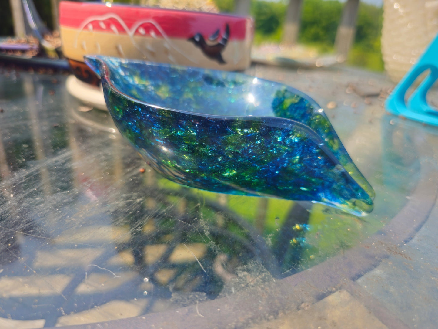 Crushed Glass Resin Soap Dish