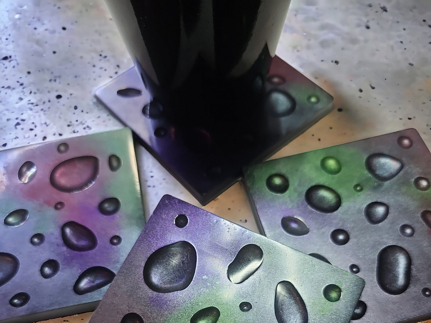 Raindrop Multicolor Coaster Resin Set (4)