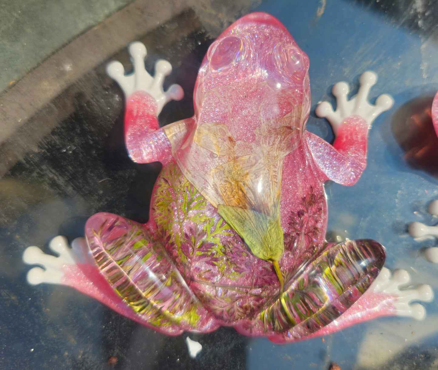 Spring Flower Resin Frog