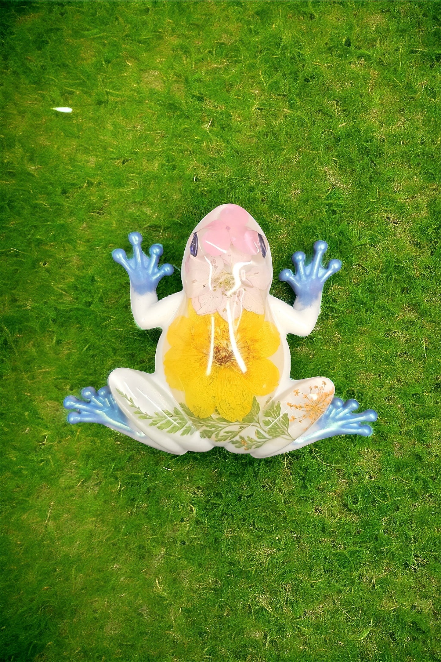 Spring Flower Resin Frog