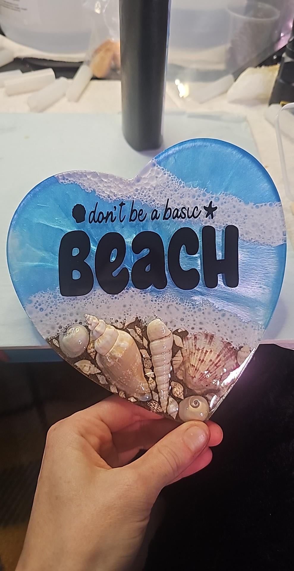 Wall Hanging Ocean Heart Beach Scene