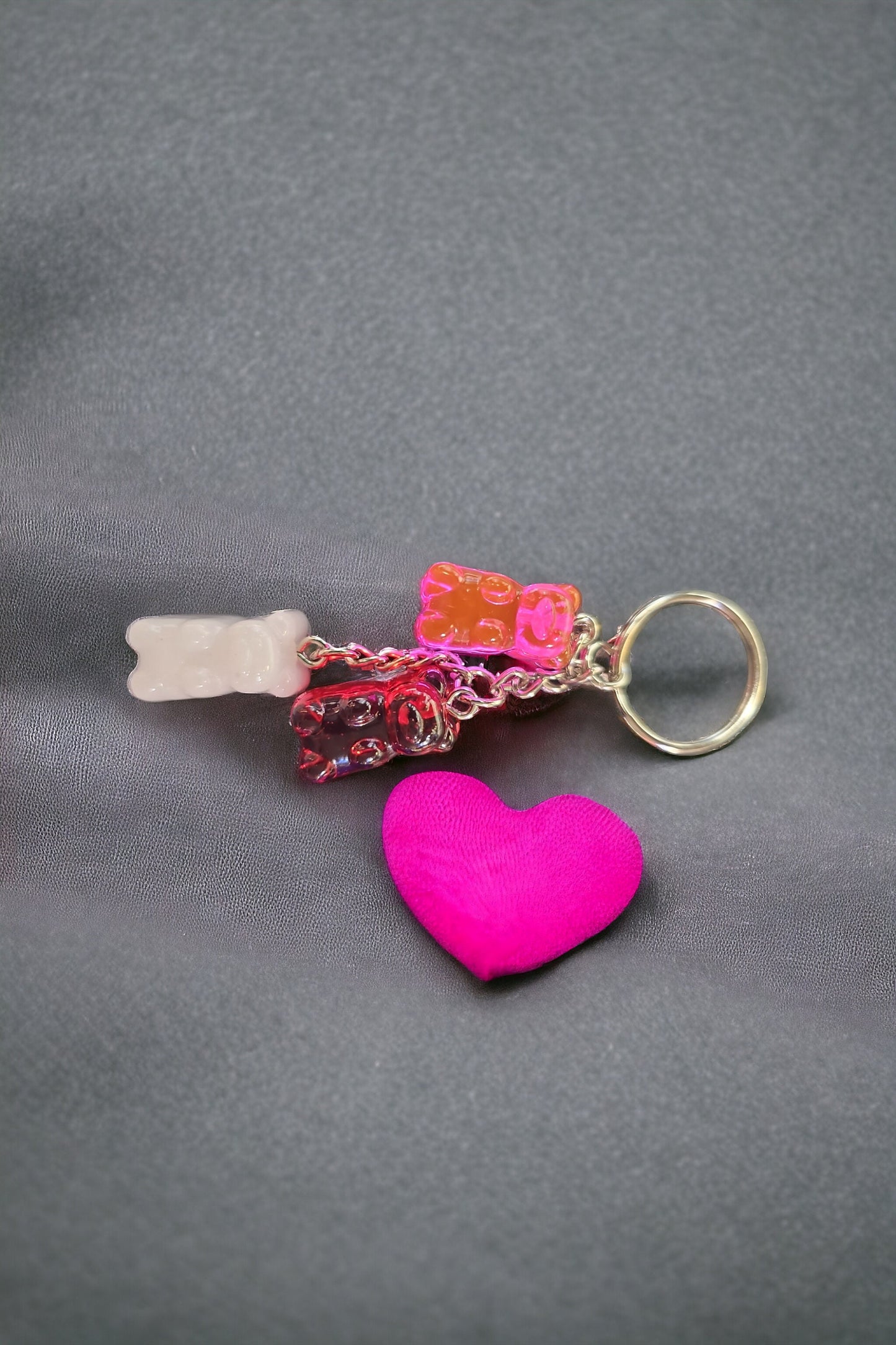 Valentine's Gummy Bear Resin Keychain Charm Set