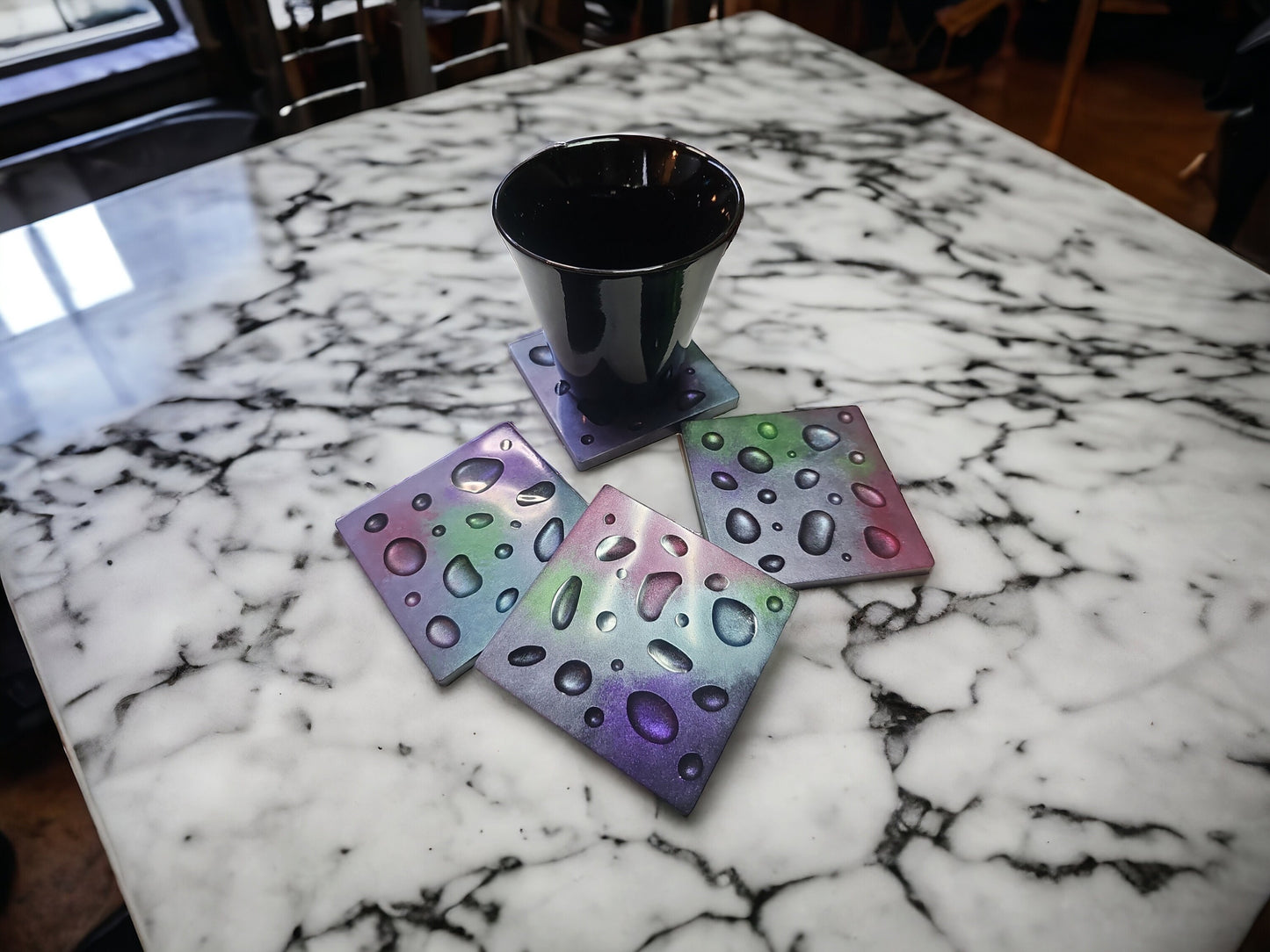 Raindrop Multicolor Coaster Resin Set (4)