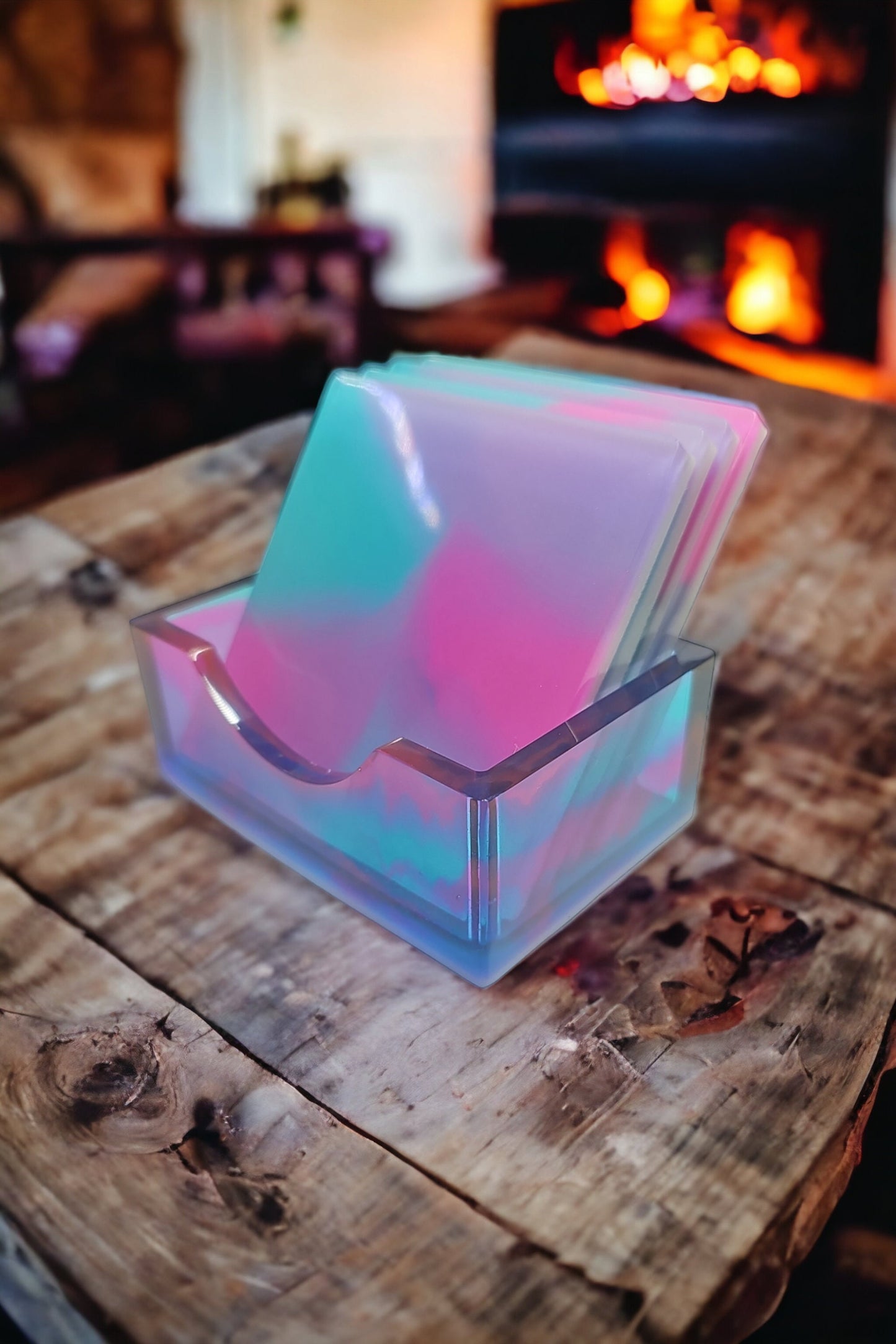 Square "Tie dye" Retro Resin Coasters
