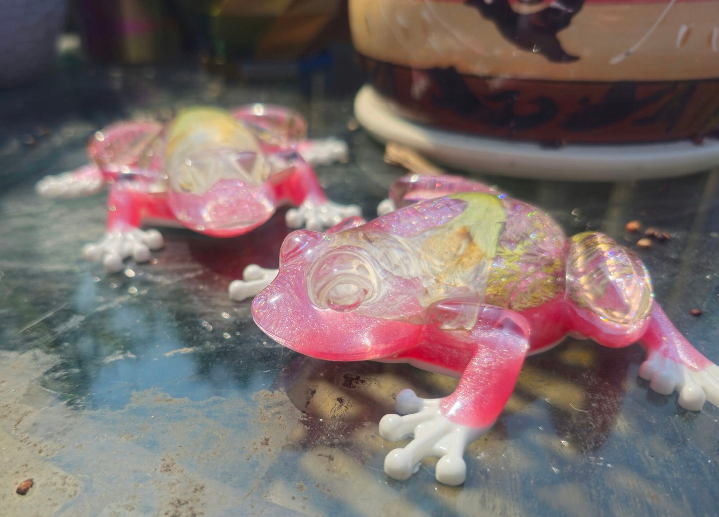Spring Flower Resin Frog