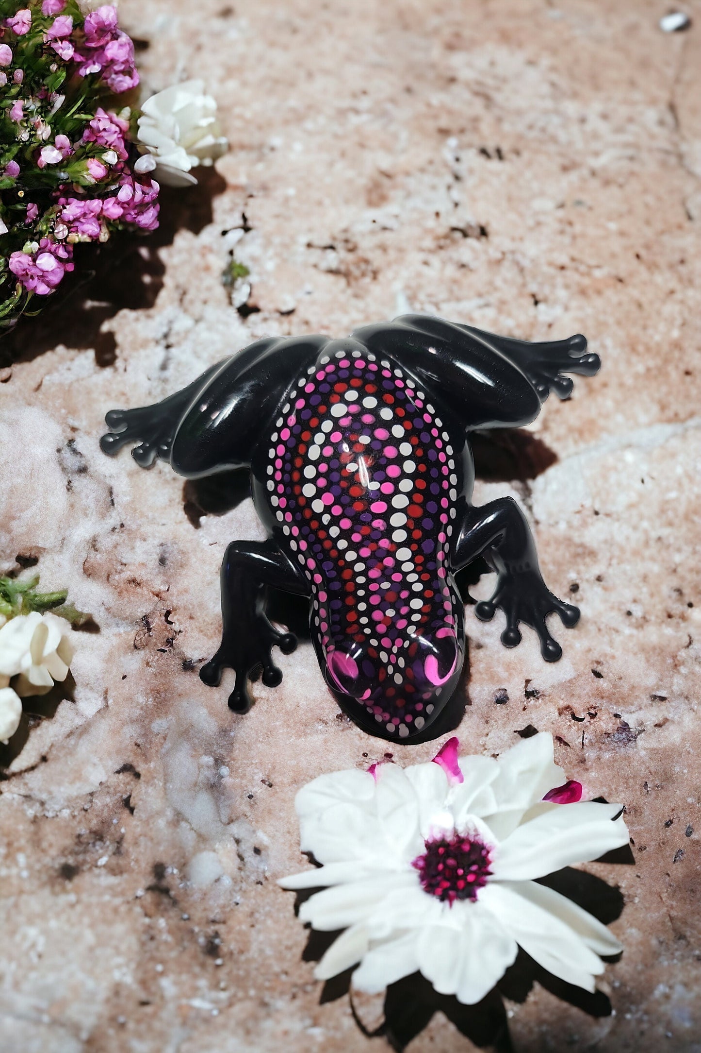 Mandala Dots Resin Frog Decor