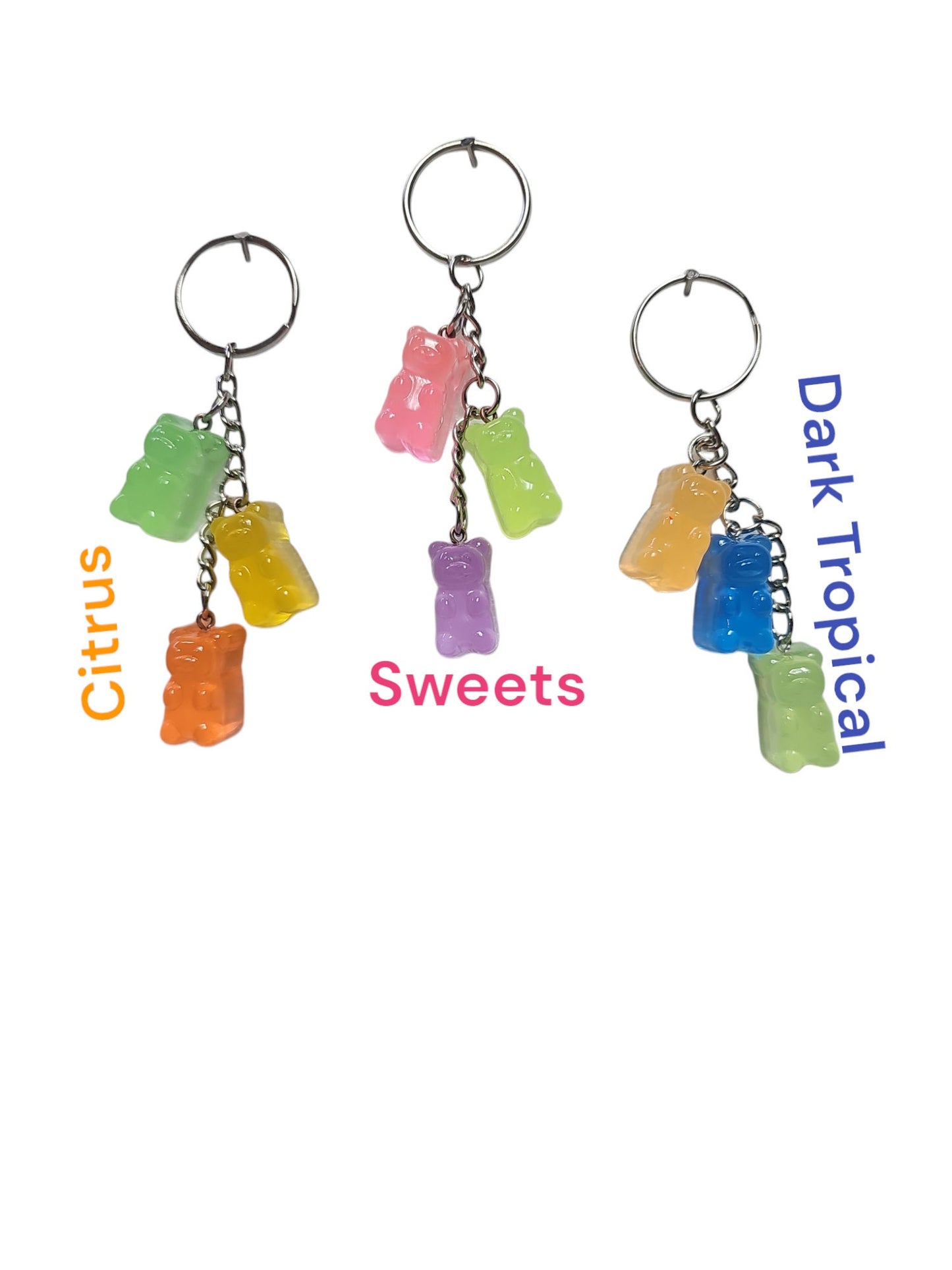 GLOW Gummy Bear Resin Keychain Charm Set