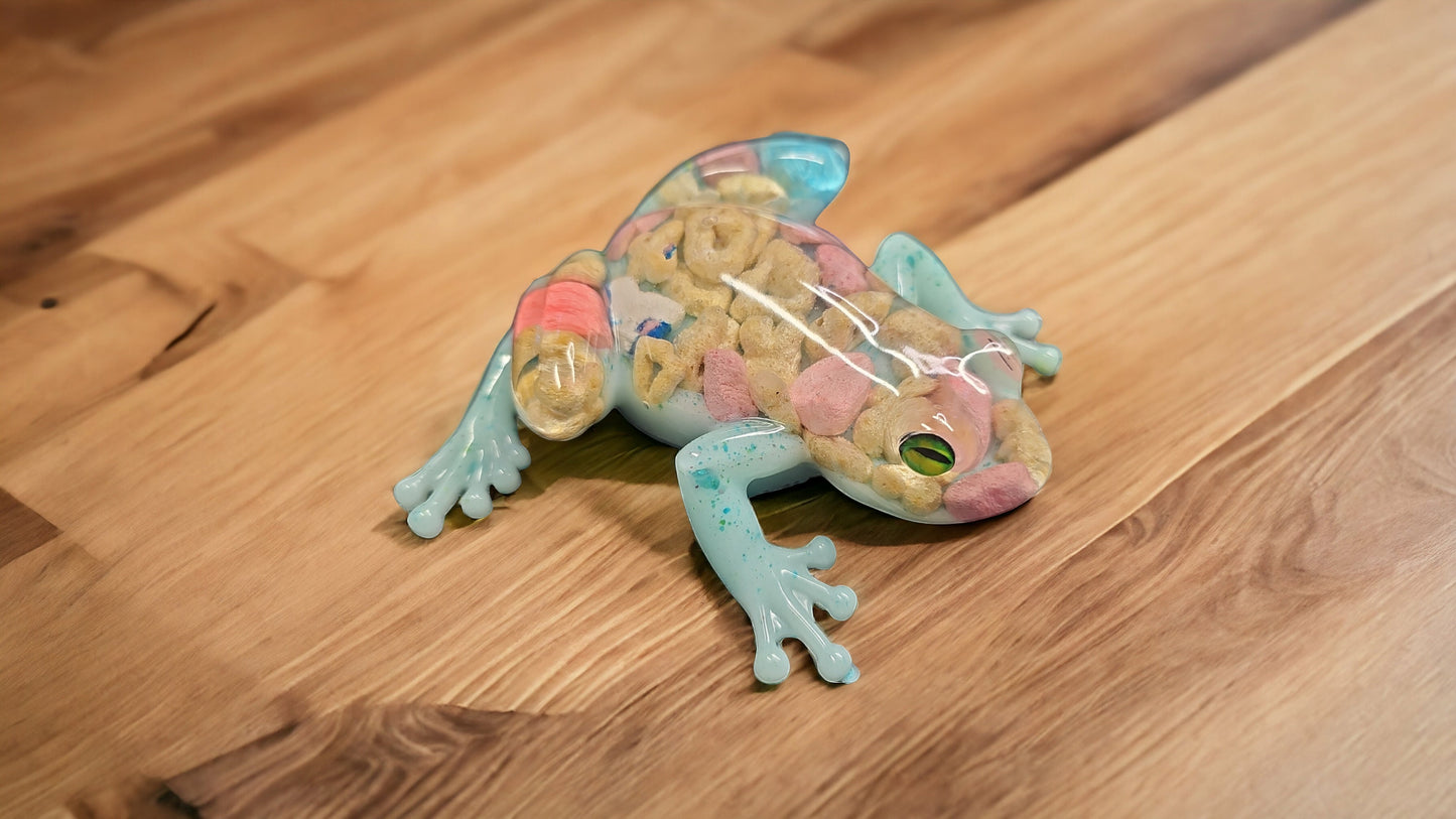 Resin Cereal Frog Decor