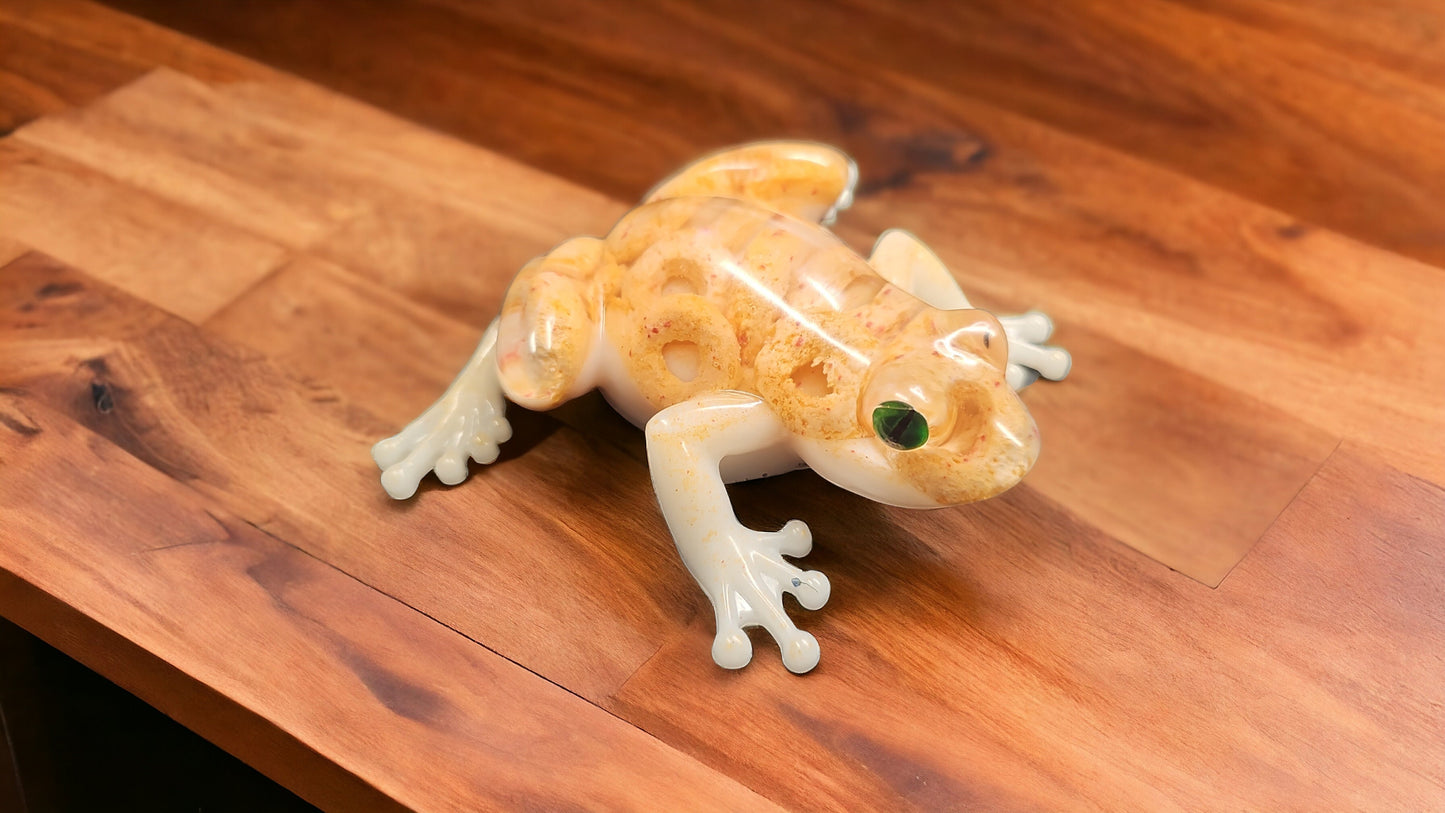 Resin Cereal Frog Decor