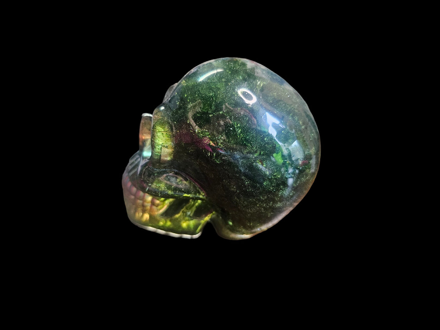 Jade Green and Gold Skull Decor