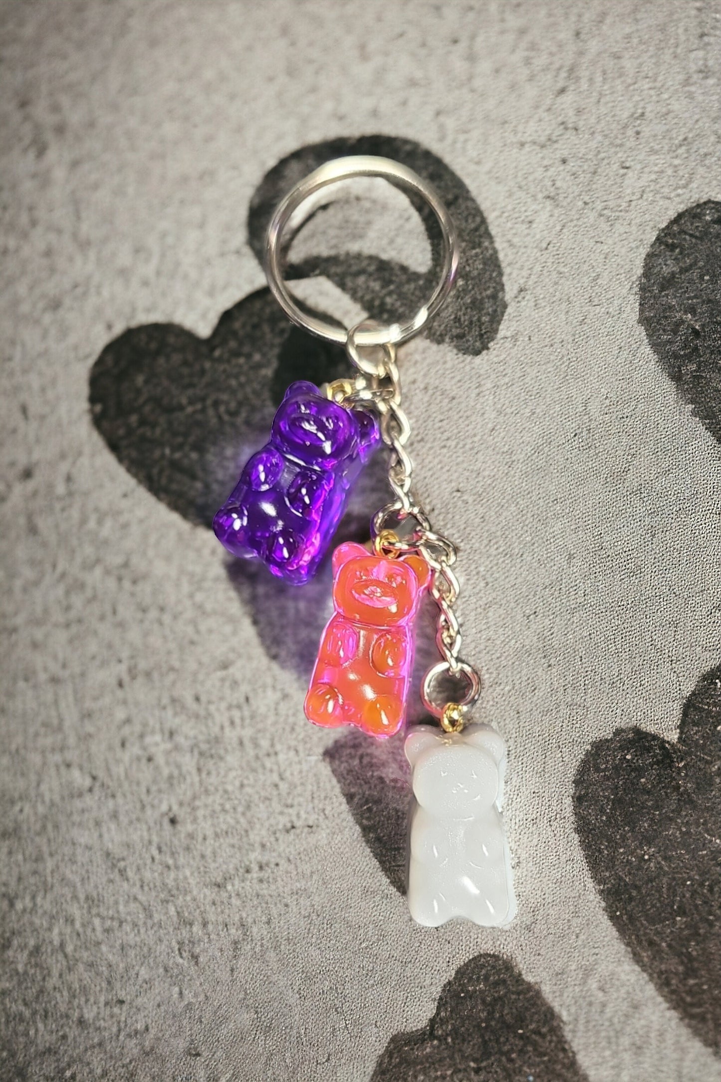 Valentine's Gummy Bear Resin Keychain Charm Set