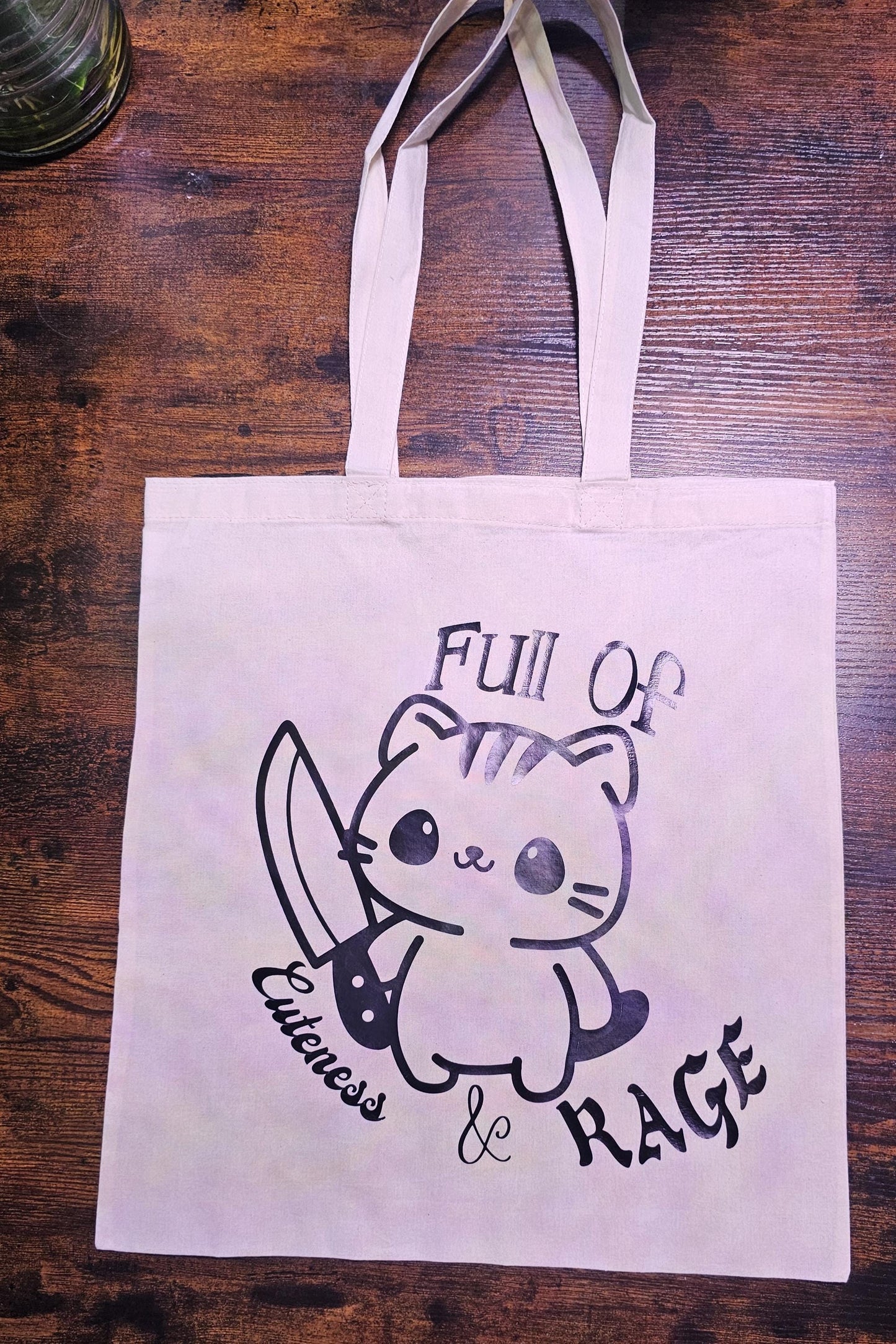 Full of Cuteness and Rage Kitten 100% Cotton Tote Bag