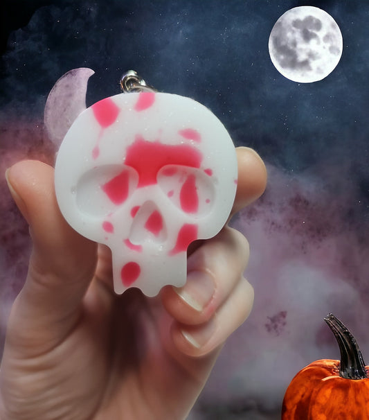 Spooky Resin Skull Keychain Charm