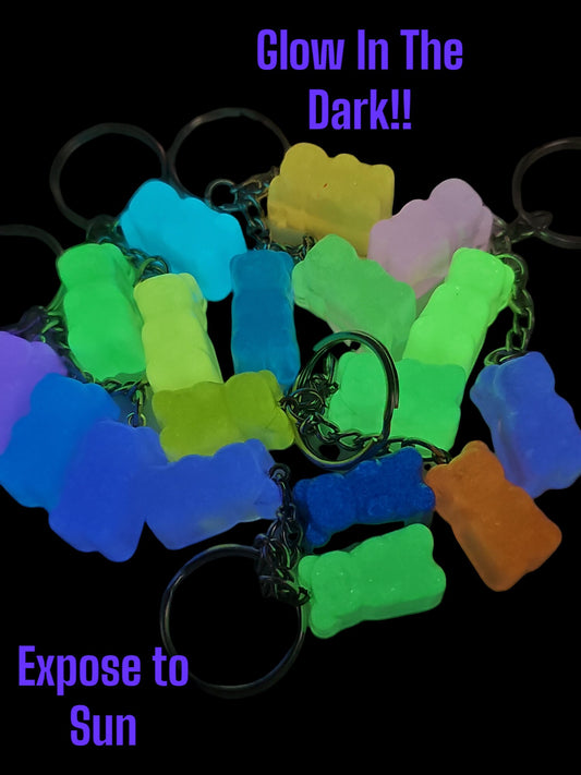 GLOW Gummy Bear Resin Keychain Charm Set