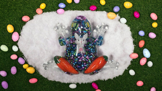 Easter Bunny Carrot Resin Frog Decor