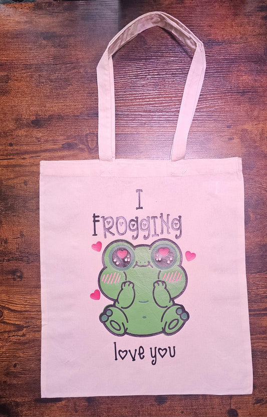 I Frogging Love You 100% Cotton Tote Bag