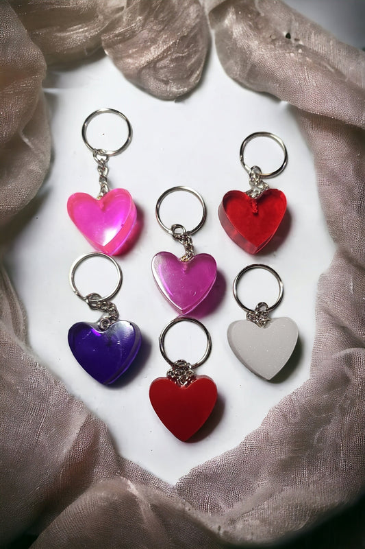 Valentine's Heart Resin Keychain Charm