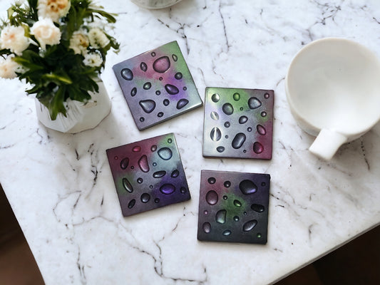 Raindrop Multicolor Coaster Resin Set (4)