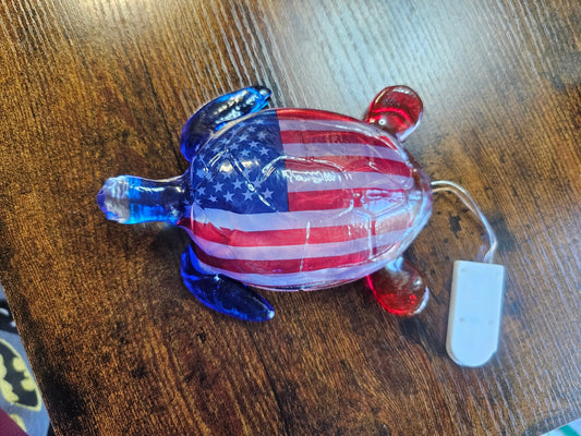 Patriotic Light up Turtle Decor